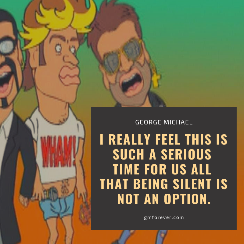 gmlegacy's tweet photo. GEORGE MICHAEL: "I’ve spent years shouting my mouth off about serious issues over dinner tables but never really had the confidence to express my views in a song. But I really feel this is such a serious time for us all that being silent is not an option.” https://t.co/TikpPGi3im https://t.co/HMDFDZqvlC