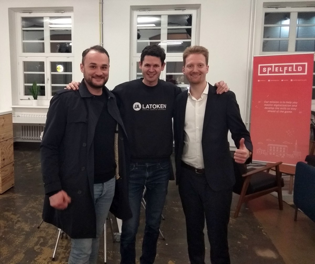 jan_halfar's tweet photo. Monday in Berlin at Disrupt Network with Dieter Schule MADANA and Dr. Fabian Rusch Capgemini building AI, blockchain healthcare solutions. Sandris Murins Index Protocol and Iconiq Lab. #LATOKEN @latokens https://t.co/hueLXeED41