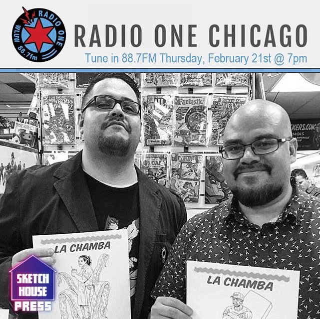 SketchHousePrss's tweet photo. 2nite 02/21–7pm @NACOart @NerdBoy12 will be live on @RadioOneChicago 88.7 FM talking comic books &amp; other fun stuff. Tune in 88.7 FM or livestream https://t.co/A0ypbBjsuv
•
#WLUW #RadioOneChicago #allchicagoeverything #Chicago #SketchHousePress #lachambacomic #freestylecomicbook https://t.co/9pjVk8eGkg