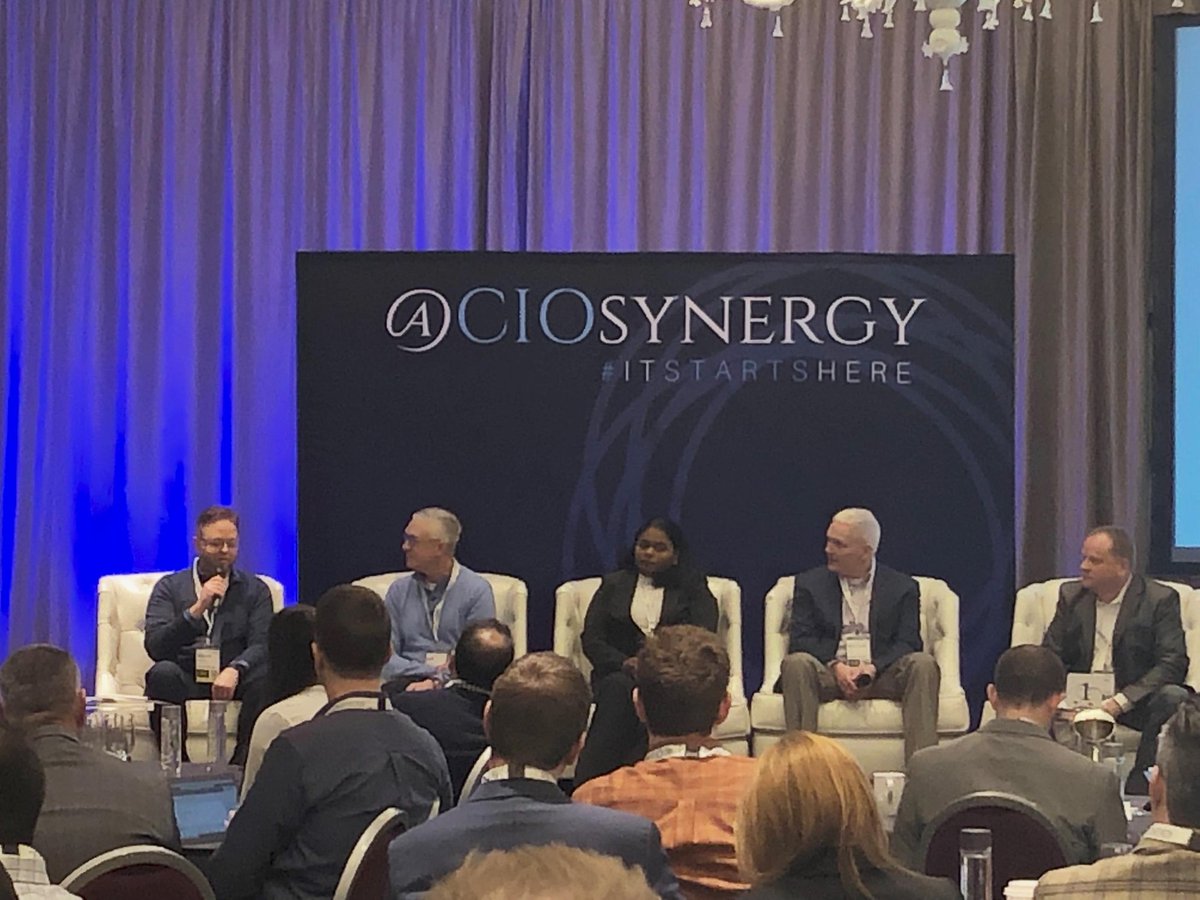 Great lineup of thought leaders on today's #predictionspanel #CIOportland <a href="/CIOsynergy/">CIOsynergy Events</a> Thank you Adam N <a href="/stoelrives/">Stoel Rives LLP</a> Sergey S.@umpquabank Michael C.@OurLegacyHealth Vasantha P.@CorVelCorp Jeff M.<a href="/asknautilus/">Nautilus Inc.</a>  StayTune to vote for today's #ITpsychic
