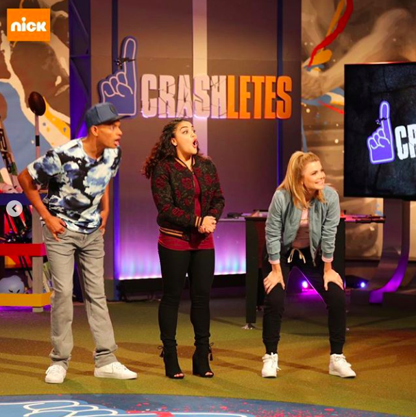 Crashletes's tweet photo. All new #CRASHLETES Friday night! Special guest @LaurieHernandez 🥇 🤸🏾‍♀️ joins @BroadyTheJoker &amp; @iamstevienelson 7pm ET on @Nickelodeon! https://t.co/cvIC5WTA2g