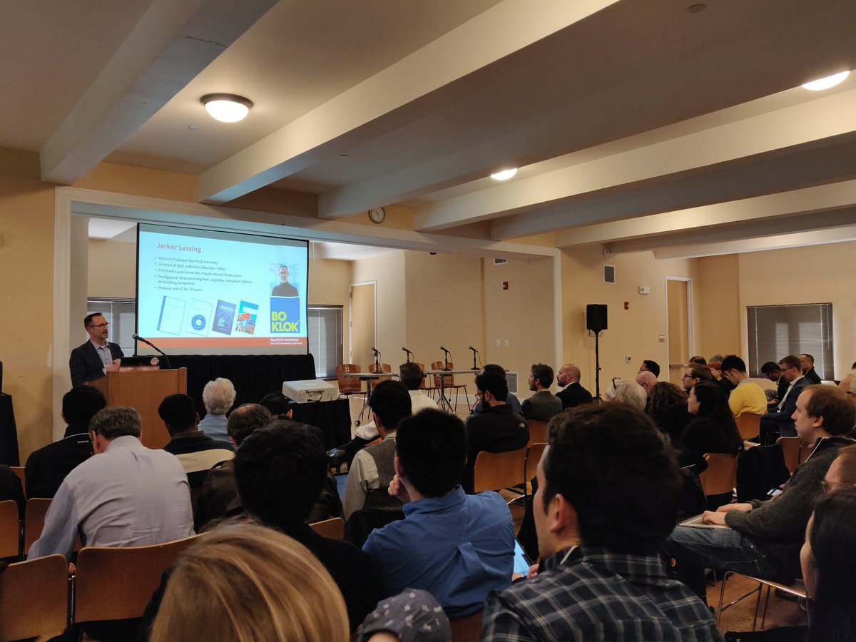 Packed room for the 5th Industrialized Construction Forum at <a href="/Stanford/">Stanford University</a>. Mixing world leading companies with top researchers makes a perfect platform to accelerate construction innovation