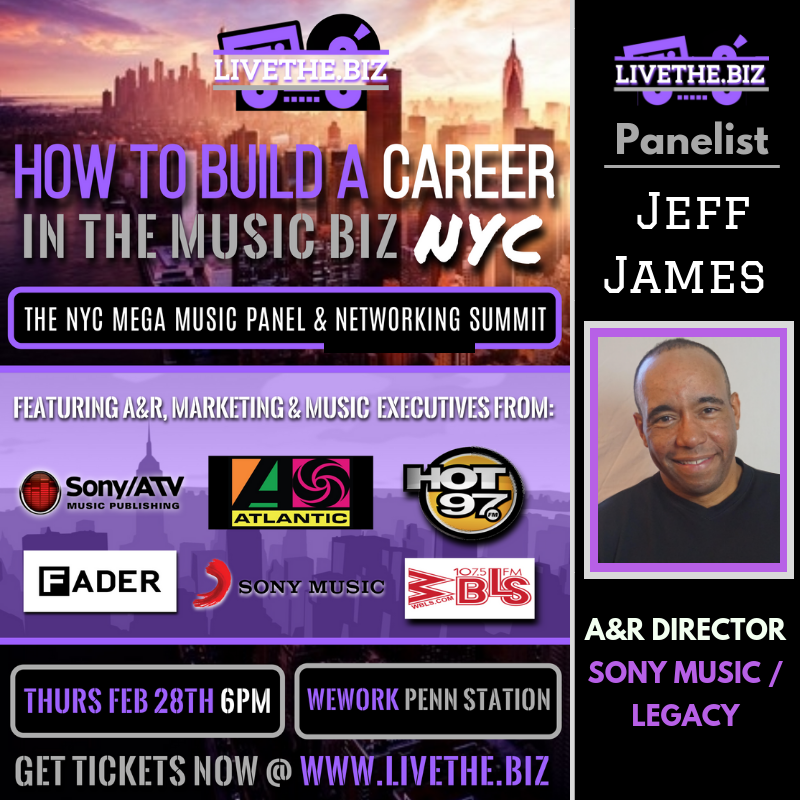 Jeff James (@producedbyjeff) on Twitter photo On Thursday, February 28th, I'll be one of the 5 panelists for an amazing NYC Mega Music Biz Summit! Come out to network & hear music industry career advice from an incredible lineup of expert panelists! You can visit LiveThe.Biz/events or <a href="/LiveTheBiz/">LiveTheBiz</a> for all info! On Thursday, February 28th, I'll be one of the 5 panelists for an amazing NYC Mega Music Biz Summit! Come out to network & hear music industry career advice from an incredible lineup of expert panelists! You can visit LiveThe.Biz/events or <a href="/LiveTheBiz/">LiveTheBiz</a> for all info!