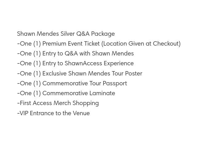 Shawn Mendes Updates On Twitter Vip Ticket Upgrades Vip Will Be Available When You Purchase Tickets Vip Ticket Less Upgrades Friday March 8th 4pm Local Packages Info In Pictures Below Shawnmendesthetour