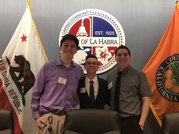 wbvimprov's tweet photo. #TFW some improv students take over the city.
Congrats gentlemen (and the other @LH_Heritage) students involved in todayโs student government day! @LaHabraHS @LHTheaterGuild https://t.co/q0NOxzWLff