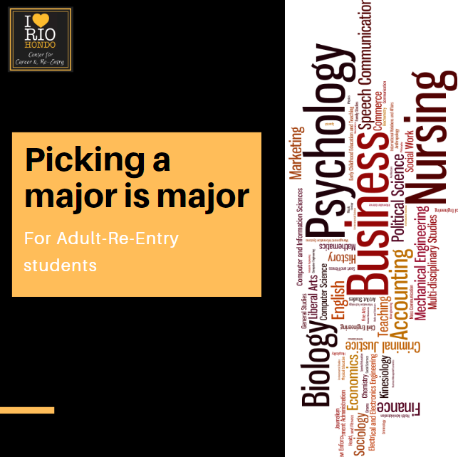 RHCCareerCenter's tweet photo. Not sure how to turn your #major into a #career? Attend tonight's "picking a major is major" Workshop at 5:30 PM in SS 350 for #assistance.

#startriogoanywhere #ccrs #adultreentry #confidence https://t.co/OqRRdisXgv