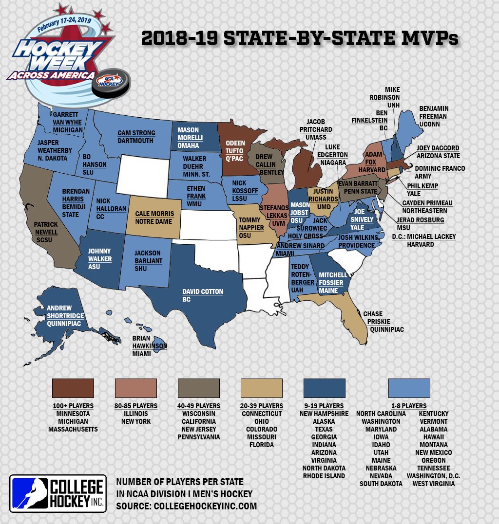 collegehockey's tweet photo. In honor of @usahockey's #HWAA, it's our annual look at the MVPs hailing from each state across the country: https://t.co/wGYBQqeOQz https://t.co/vAk90XJJaK
