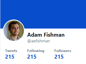 aefishman's tweet photo. Today's lucky number: 215 https://t.co/H4Wam5n2G4