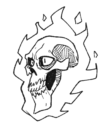 It is lunch skull. 
Lunch skulls is on fire. 
No one knows how or why. 