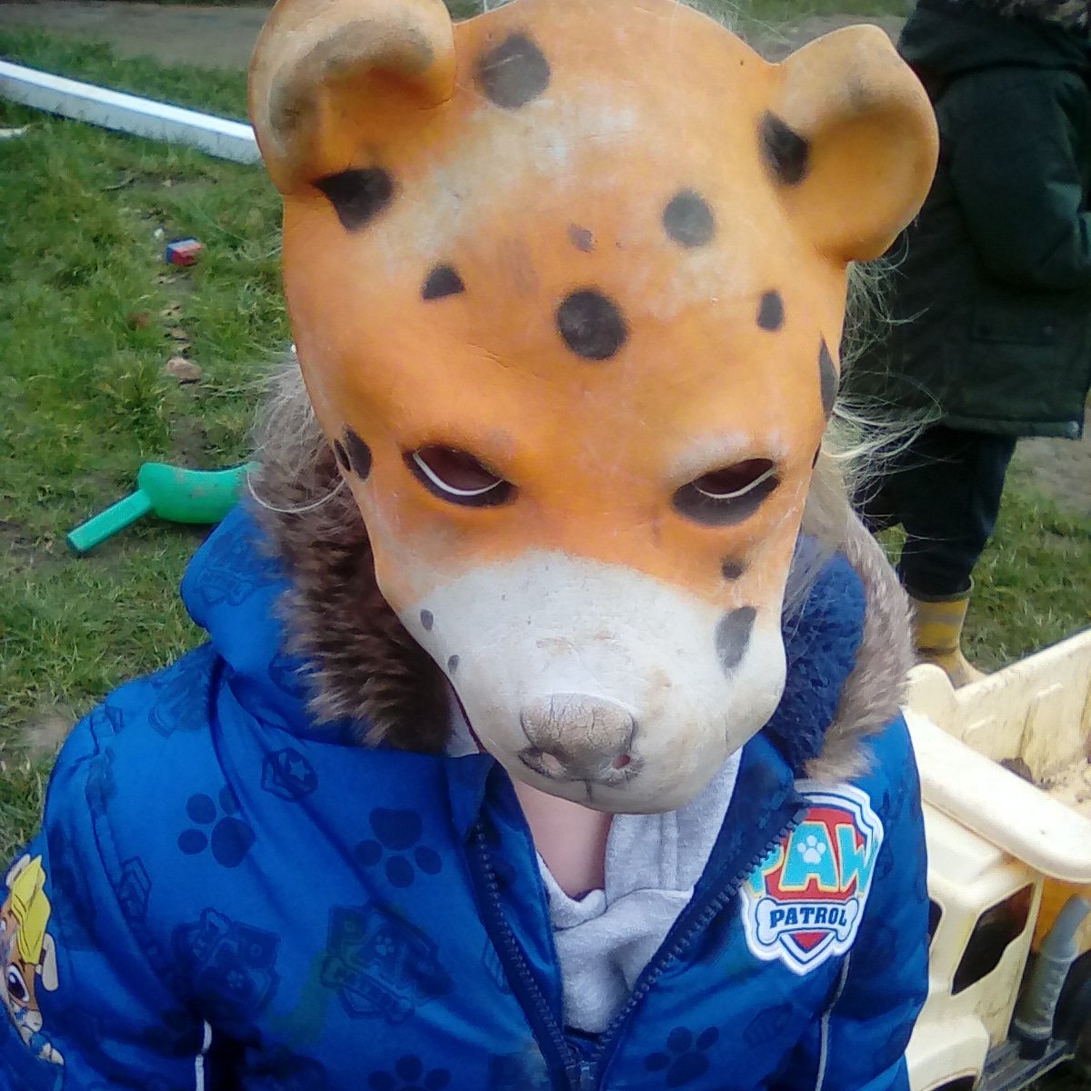 Today's nursery photo - it was labelled 'fun in the garden', but really 'ready to rob a convenience store' seems more appropriate... 😲😂😱 #Sinister #PawPatrolGotDarkRealQuick