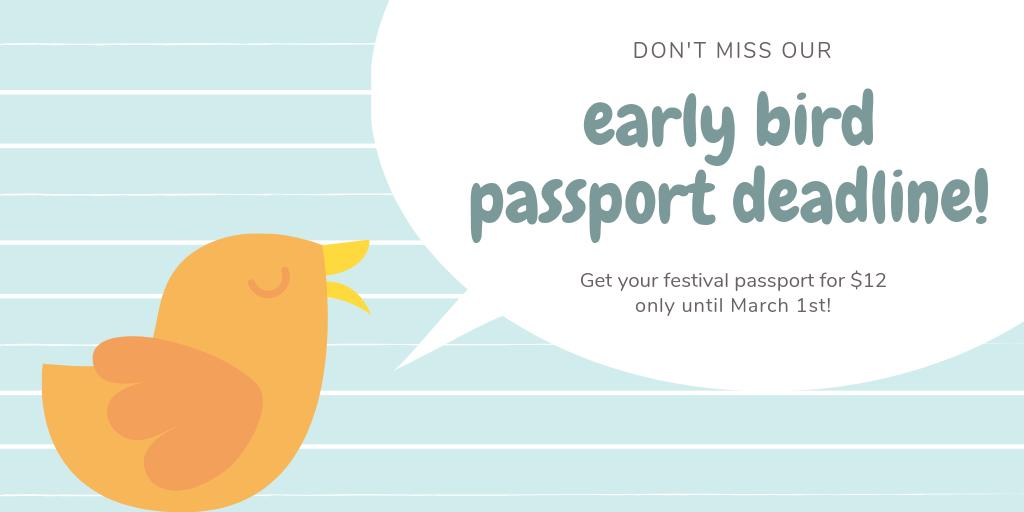 Don't forget! The deadline to purchase 2019 festival passports at the early bird rate of $12 is fast approaching - you have until March 1 to save
Purchase online at tallshipsbrockville.com/tickets