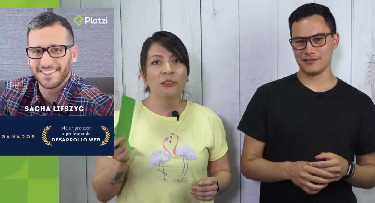 platzi's tweet image. Ven a #PlatziLIVE, estamos nombrando a los ganadores de #PremiosPlatzi: platzi.com/live/ 
Primer ganador: @sachalifs