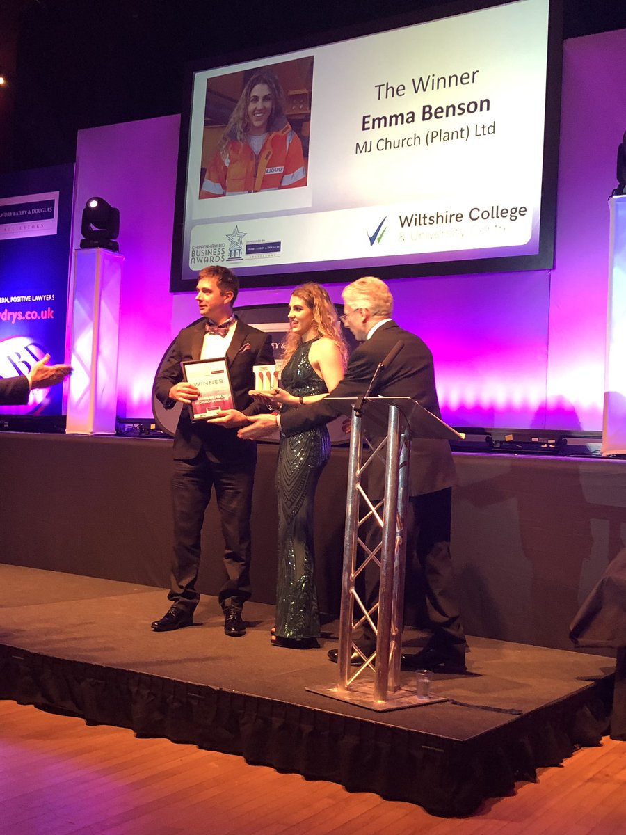 Huge congratulations to Emma Benson from <a href="/MJChurchLtd/">MJ CHURCH</a> for winning #ChippenhamBiz #apprentice of the year! 👏