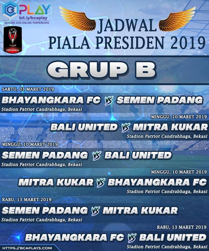BcaplayO's tweet photo. Berikut Jadwal Piala Presiden 2019 
Grup B
Dukung Tim Kesayangan Anda Bersama Kami 

Join> https://t.co/c1XpSReq7l
Minimal Deposit 10.000
Minimal Bett 5,000

BBM : D86A48C2 | WA : +6281-2690-117-35 | Line : @BCABETS

#BCAPLAY #BCAQQ #PialaPresiden  #Indonesia #Orangsabaritu https://t.co/fzf7PlTx1Y