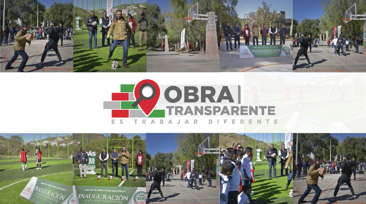 ObraTransparent's tweet photo. Seguimos cumpliendo y queremos un #Zacatecas donde el deporte sea la base de una población saludable, por eso rehabilitamos y modernizamos diferentes espacios deportivos para atender a más de 500 mil zacatecanos.

#TrabajemosUnidos https://t.co/Z9waOs8N7h