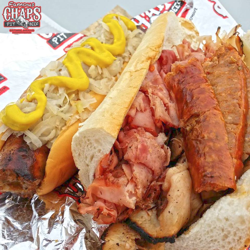 ChapsPitBeef's tweet photo. A beautiful day for #ChapsPitBeef! Hot Italian with mustard n' kraut & a #Jenni (pit ham, turkey, sausage and swiss)! #iHeartChaps https://t.co/OWU4AwCMLH