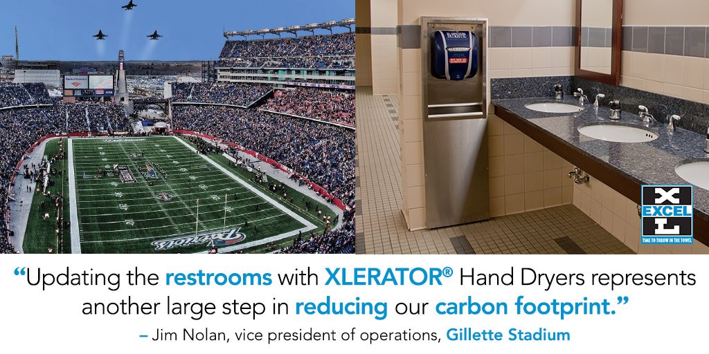 XLERATORHD's tweet photo. Is your waste building up? With the help of @XLERATORHD #engineering, Gillette Stadium saved 95% over paper towels, reducing their carbon footprint by 70% #EWeek19 https://t.co/w22U82k77b https://t.co/mYWGT3ancl