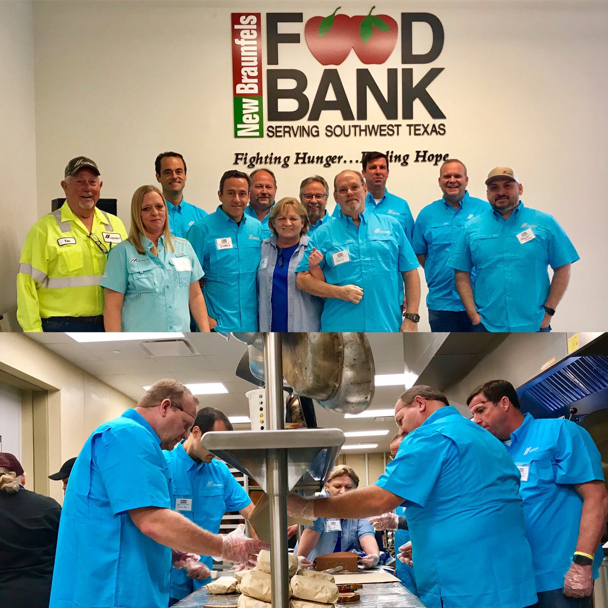A great morning helping out our neighbors at the New Braunfels Food Bank.  A great cause.  Every bit counts as we continue #BuildingABetterFuture for our communities <a href="/CEMEX_USA/">Cemex US</a>.  Thanks for having us!
