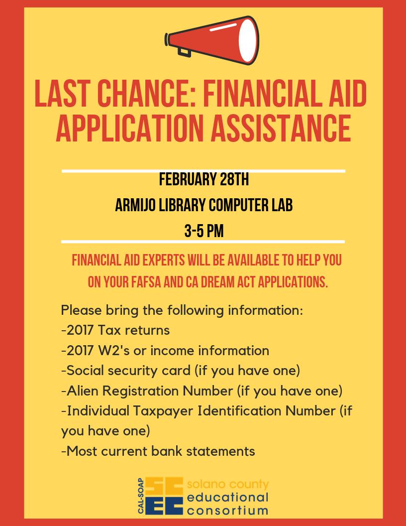 SCECAdvisers's tweet photo. Both FAFSA &amp; the CA Dream Act Applications are due March 2nd! If you are still unsure about college, it won't hurt to complete an application (since it's FREE) &amp; to give yourself options! @ArmijoSignal @ArmijoHigh @SheilaB_Smith @SolanoCountyRPC @KristenWitt13 @LisaMJDavis https://t.co/F0GuQsnigm