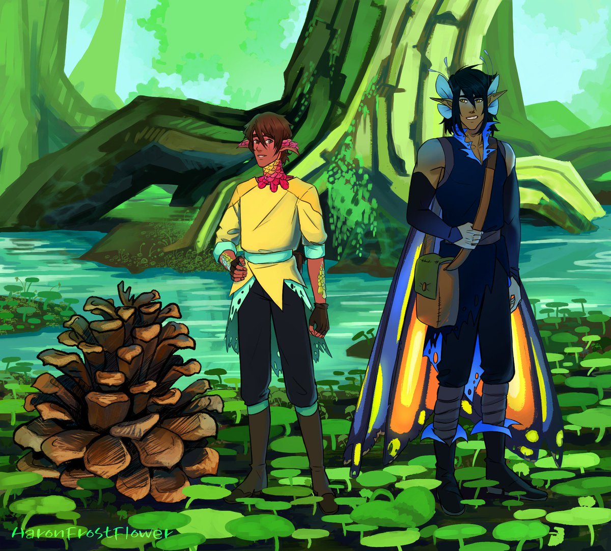 AaronFrostFlowr's tweet photo. 🌸Aldora and Avarys🦋 feat. pine cone for size

#fairy #fantasy #cute #characterprofile #fae #oc #originalcharacter #gay #illustration #drawing #ocdesign #scenery #wings #magic #myart #affocs #pinecone https://t.co/8uC1QcfgtV