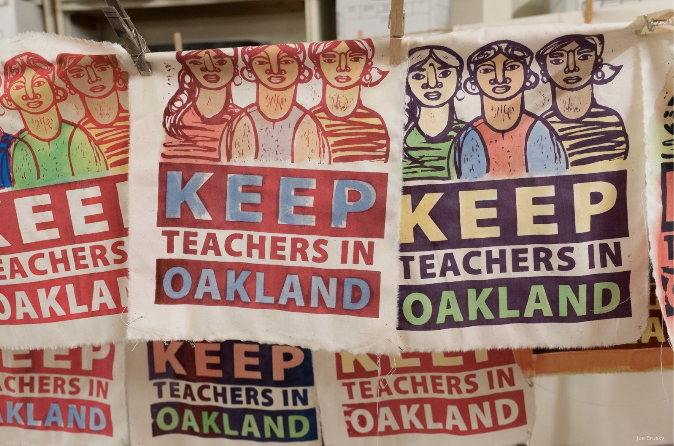 favianna's tweet image. "The artists who designed images may have been supporters of public education, but by producing designs they publicly staked their claim as activists fighting for change" commondreams.org/views/2019/02/… #Unite4OaklandKids #OUSDstrike