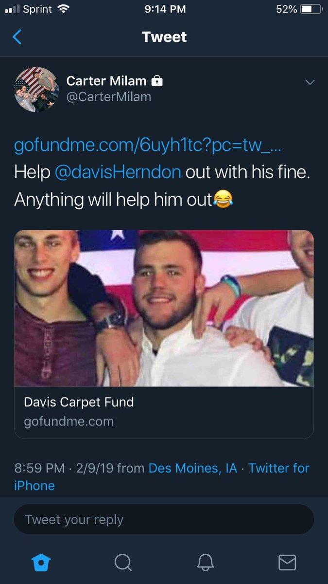 davisHerndon's tweet photo. My college is trying to fine me $3,500 for leaving skid marks in the hall with a scooter! Anything helps! https://t.co/5NKZimq2lC