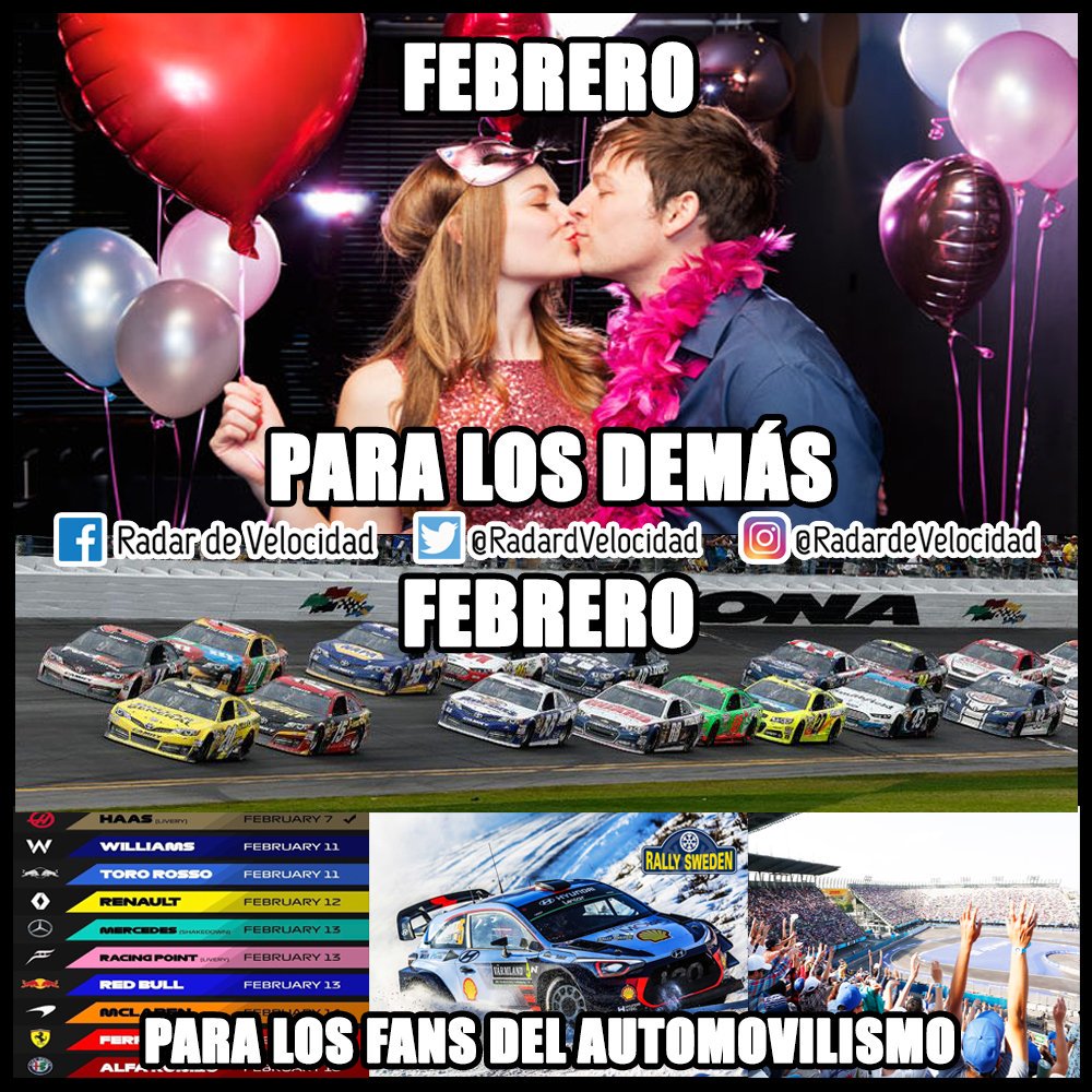 RadardVelocidad's tweet photo. Lo bueno es que febrero es el mes del amor y......
😂😂😂😂
#RadardeVelocidad #RV #enelradar #meme #HumorRacing #Formula1 #FormulaE #WRC #Daytona500 #RacingHumour https://t.co/MvnINqUXKE