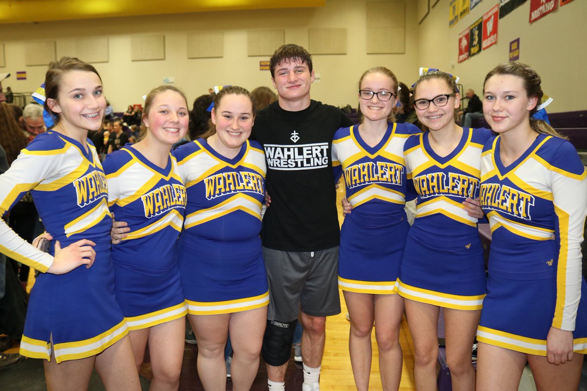 2019 WCHS State Wrestling Qualifiers

Wrestler - Connor Dehn (160)

Cheerleaders - Kylie Schueller, Josey Thompson, Olivia Pfeiler, Hannah McDermott, Amara Althaus &amp; Kenzie Harle

💙💛🦅🤼‍♂️ #StateBound 
<a href="/WCHS_Gleaner/">the Gleaner</a> <a href="/HolyFamilyDBQ/">Holy Family Catholic Schools</a>