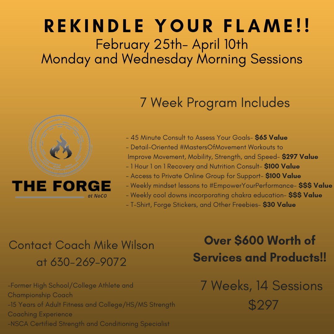theforge_noco's tweet image. 7 Week Adult Program @theforge.noco 
__
Get connected and STAY connected!!
__
Looking forward to providing adults a great experience, whether beginner or experienced.
__
Contact us for details.
__
#ForgeLife #getafterit #ForgeConsulting #EmpowerYourPerformance #MastersOfMovement