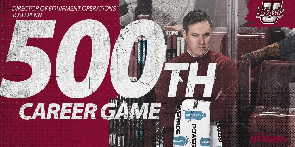 UMassHockey's tweet image. Congratulations to Director of Equipment Operations @pennjosh who is working his 500th game tonight 👏👏👏

#NewMass | #Flagship 🚩