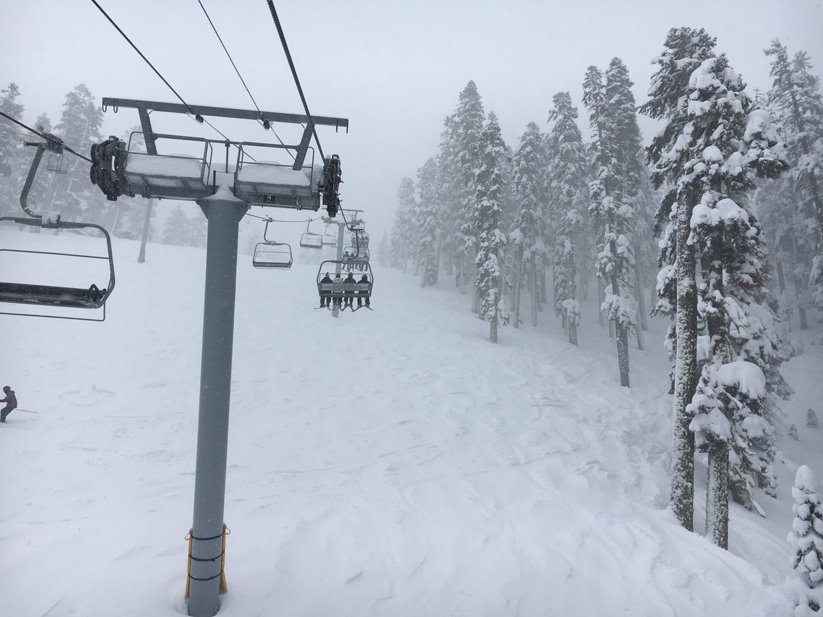 CalWaterLawyer's tweet photo. Just checking out the snowpack at @Sierra_at_Tahoe on the leading edge of the next storm. Looking pretty good! #CAWater #SierraAtTahoe #PowderDay #ReallyWindy https://t.co/xfFzH7Vi6a