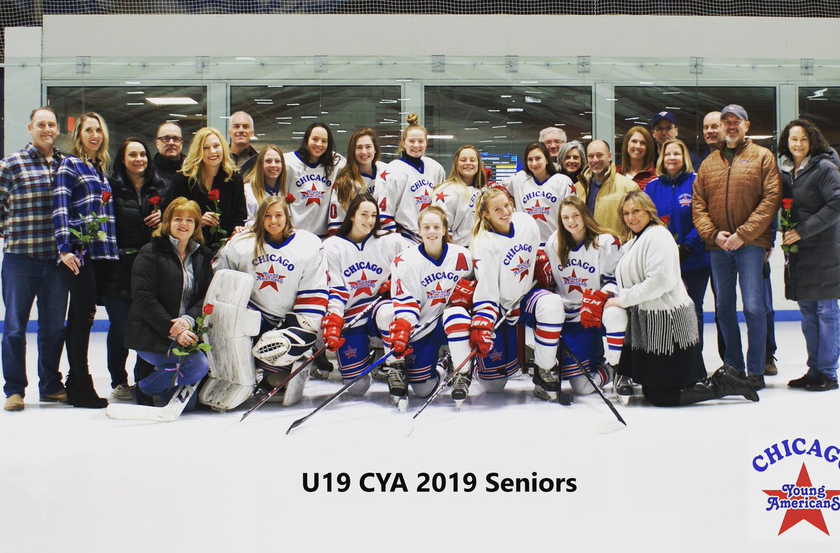 cyagirlshockey's tweet photo. We ❤️ our seniors.  Parents too.  We’re gonna miss you all.   

#CYAfamily  🌹 🌹 🌹 https://t.co/as0b0wb4Le