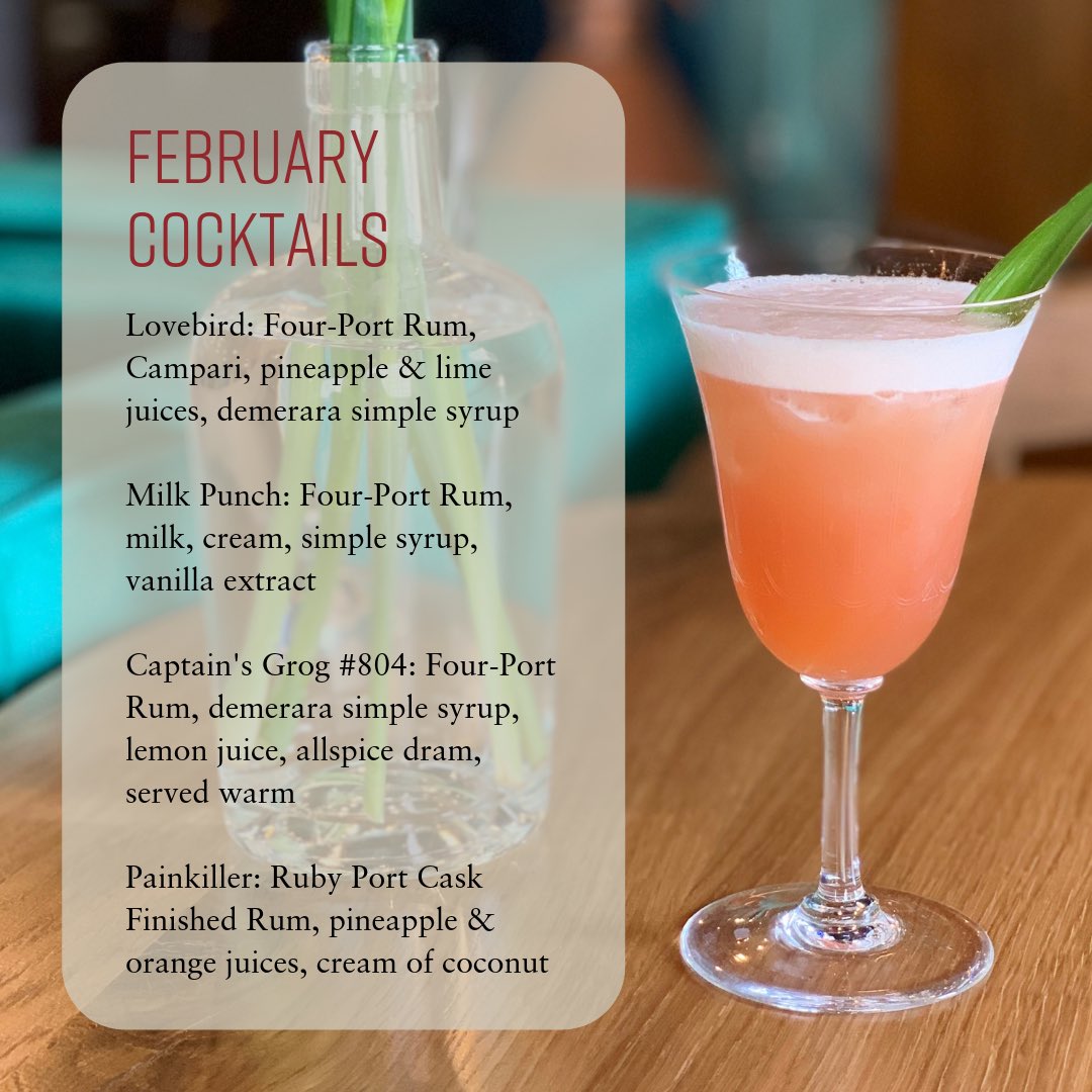 Have you tried our Feb #rumcocktails yet? Open till 9! #rvadine #imbibe #rumlover #vaspirits