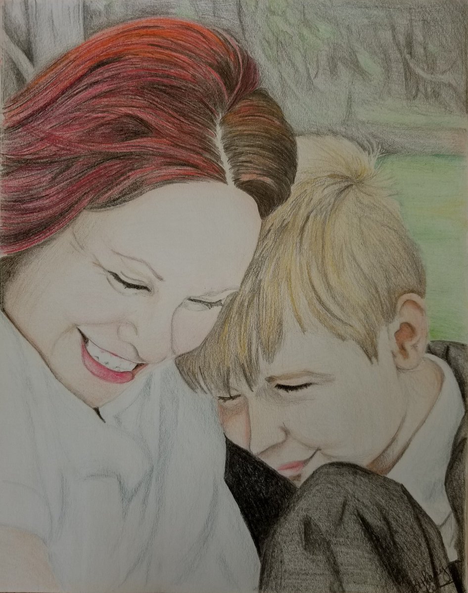 YoursCreative's tweet photo. Newest drawing! #coloredpencil #amomandherson #portrait #drawing #art https://t.co/xYoTzbxlNQ