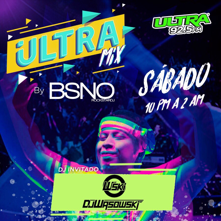 UltraRadioPue's tweet photo. HOY es noche de #UltraMix by @Bsno y tendrá de invitado al encargado de la fiesta en Cancún y Playa del Carmen! @djwasowski 😱🙌🏼
En punto de las 10 pm empieza la fiesta.
#ultra925 #radio #music #pop https://t.co/RLH6m4zugY