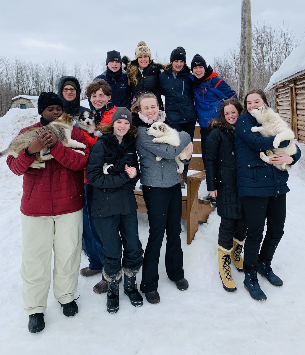 JPSentry's tweet image. Dog sledding, maple syrup, and a visit to a crêperie for the French Club members on the Québec trip. Photos courtesy of Cory Caton.