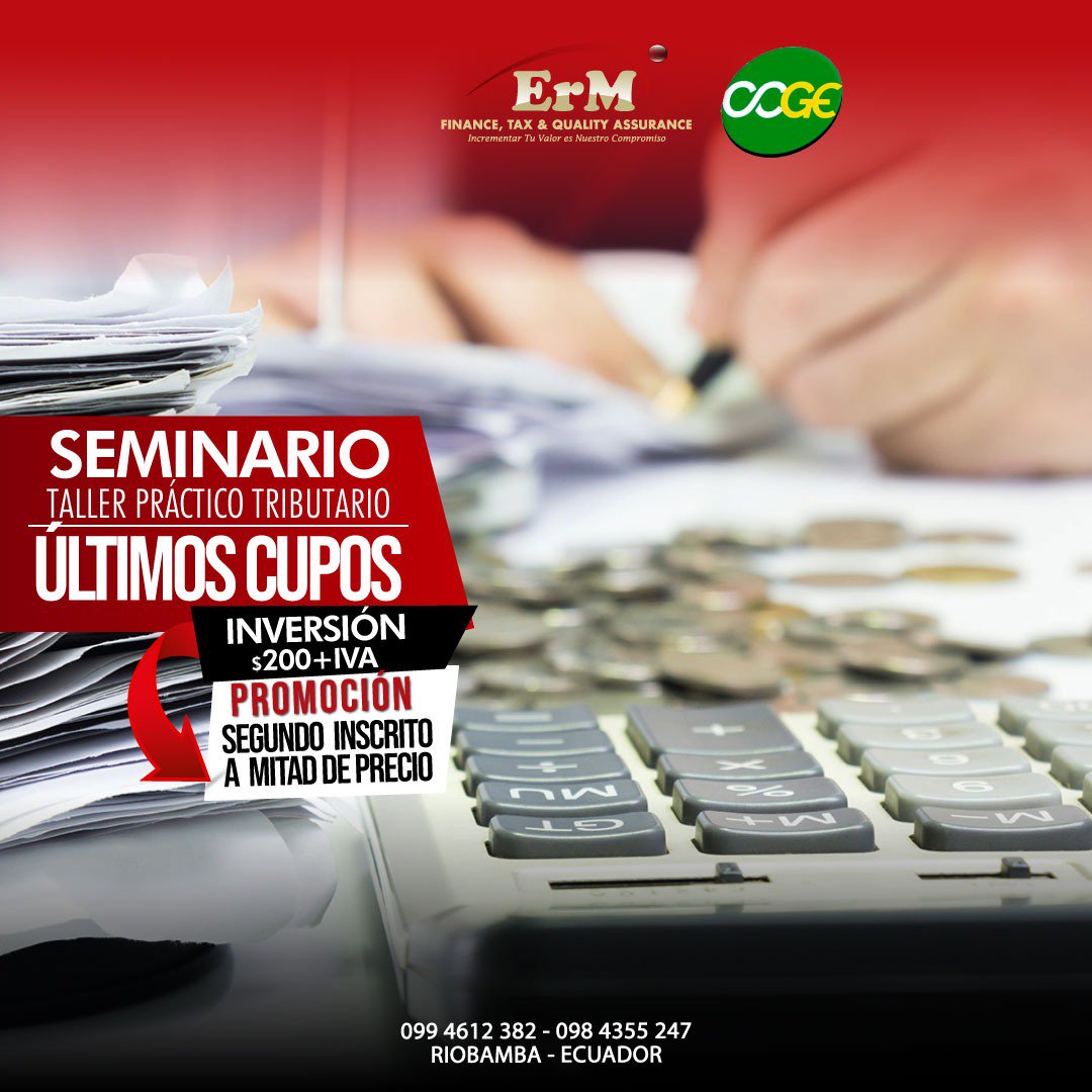 tiphanivallejo's tweet photo. Taller Práctico Tributario #ÚltimosCupos en #Riobamba #Ecuador #RiobambaPrimero #Educacion #Contabilidad #Tributacion #Economia #Universitarios #Comunidad mas info por interno https://t.co/mvhqSX6meS