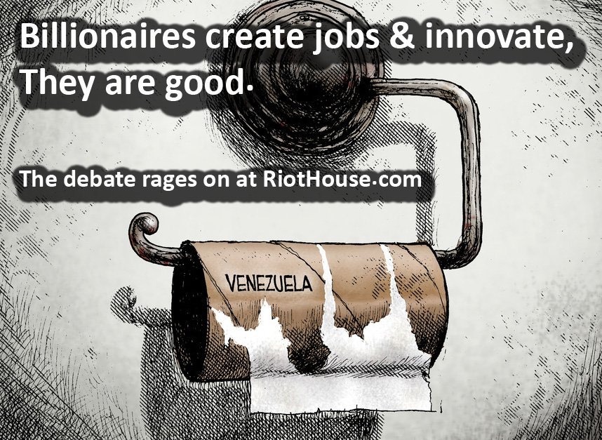 debatehard's tweet photo. MasterDebater says "Billionaires innovate &amp; create jobs - they are  good" as the age-old debate rages on at  https://t.co/1KR39kD28t  #billionaires #socialism #debate #debates #riothouse #debatehard #debatesocialism https://t.co/KI1SBgzxNe