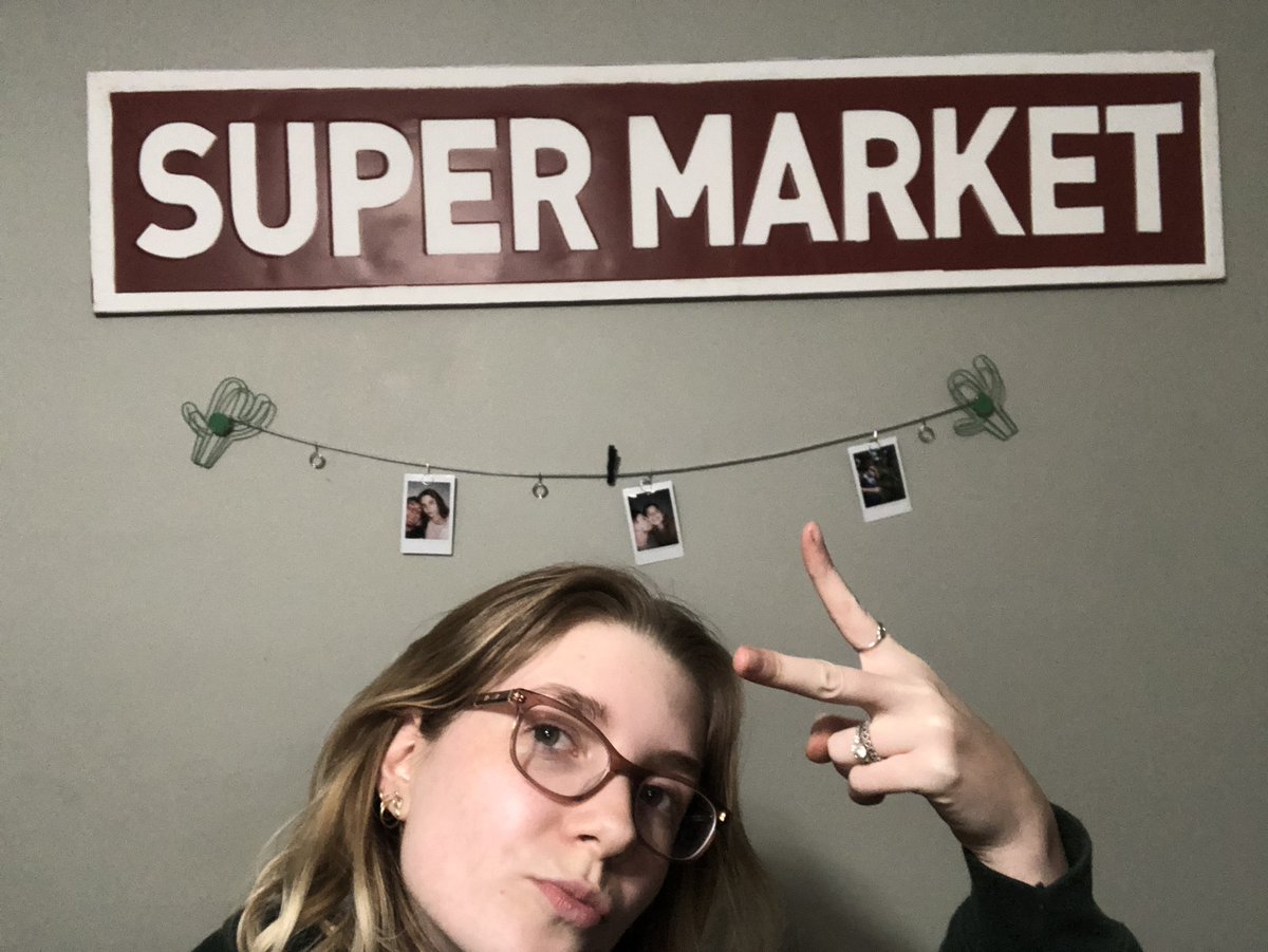 OliviaRenax's tweet photo. I really did buy a huge Supermarket sign for our dining room purely because of @Logic301 I’m wild. ❤️💛 https://t.co/4Jn9juDOJF