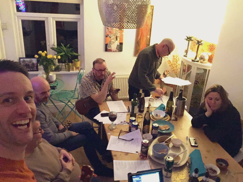 splinteredukes's tweet image. Saturday night’s alright for rehearsal! 15 new songs in one go. Boom. #Standard #HowWeRoll #SummerStrum