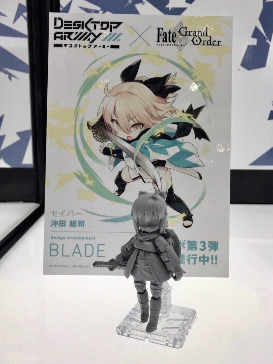 メガハウス メガホビ Wf19w Blade氏描き下ろし デスクトップアーミー Fate Grand Order コラボ第三弾はセイバー 宮本武蔵 沖田総司 キャスター 玉藻の前がラインナップ 会場にて原型を展示 凛々しく かわいいサーヴァント 続報は