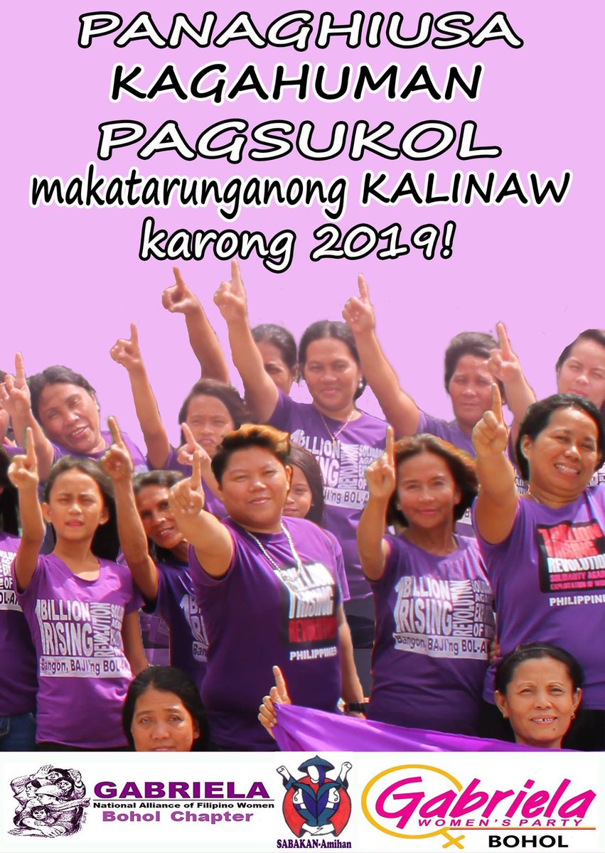 #1BillionRising and Gabriela activists are ready to RISE in the Philippines!

"Unity, Empowerment, Resistance, just Peace for 2019!" - Gabriela Bohol

#RiseResistUnite #RiseInSolidarity #UntilTheViolenceStops