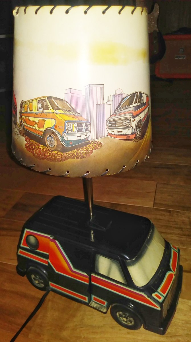 Super Rare 1970's 
  BOOGIE VAN/CUSTOM VAN lamp. These were kits you bought in hobby shops & snapped together. I love finding & selling 1970's vansploitation items. I'm having a hard time putting this out as stock.
#vansploitation #BoogieVan
#CustomVan #VanCulture