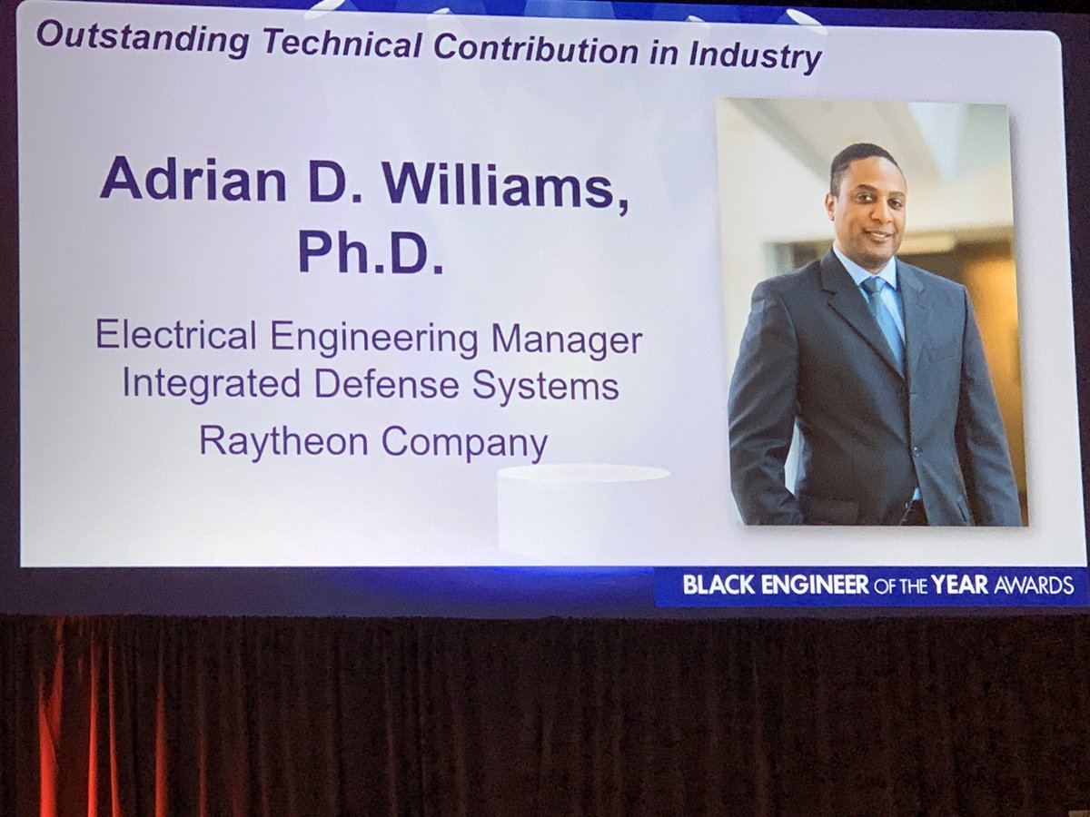 Danielle_Curcio's tweet photo. So proud of Adrian Williams, #BEYA2019 Outstanding Technical Contribution In Industry Award, representing @Raytheon. https://t.co/b6xgK24gJc