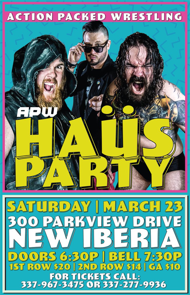 APW_LA's tweet photo. APW is proud to announce our return to New Iberia on March 23rd at City Park!  Tickets for Haus Party are going fast!  Get yours now! https://t.co/nuOMAWIAKd
