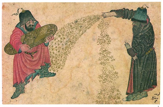 トルコの絵、"Siyah Qalam"(黒いペン)。悪魔、踊る僧侶、モンゴルの益荒男の美意識 