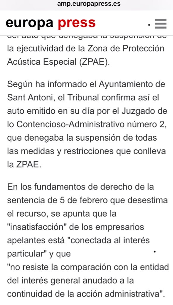 AvvSaRibaIbz's tweet photo. @RTn_baleares @ajeivissa #ZPAE #interésgeneral como dice l sentencia #prevalece y favorecer el #ruido, la noche y el #escándalo NO es #interésgeneral. Recibido @ajeivissa @RafelRuiz @PSOE_Eivissa @GuanyemEivissa ? #Ibiza #Eivissa #ciudadamigadelainfancia #CiudadPatrimoniodelaHumanidaddeEspaña @GrupoCPHE https://t.co/6emvNq1RC1