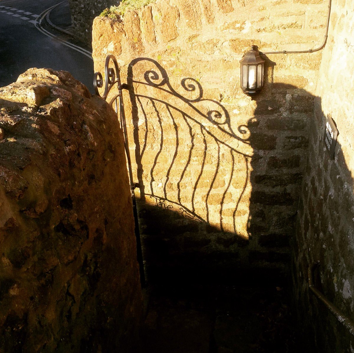 ColleenduPon's tweet photo. Hello Twitter, you’ve been neglected!  One of my gates, casting a shadow. #blacksmith #maker #crafts #gates #architecture #bespoke https://t.co/BA8lBobvp6