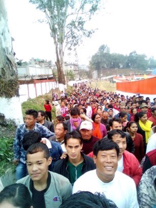 PemaKhanduBJP's tweet photo. Fan of PM Modi in Arunachal assembled yesterday to attend to his speech. When PM Modi has shown so much love for Arunachal, why wouldn’t they reciprocate the love equally! @narendramodi @KirenRijiju @TapirGao https://t.co/JkzZFC80Xu