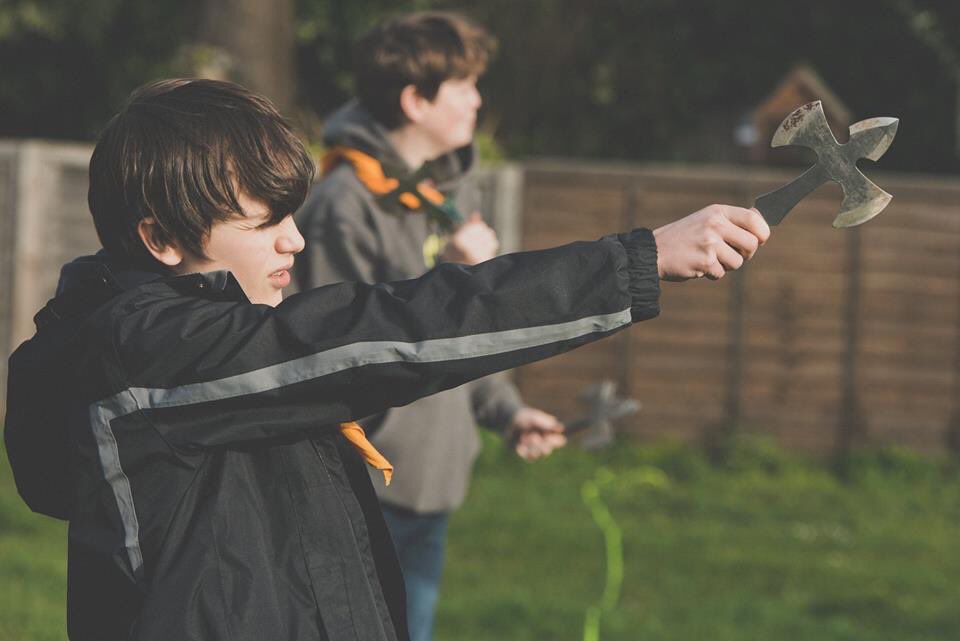 Scouts from @jaguarseascouts and @3rdBookhamSG joined forces for a day of target practice; shooting and tomahawk throwing! It was the first time some of the Scouts had shot or thrown an angel 😃 #SkillsForLife @surreyscouts @UKScouting #scouts #targetpractice #joinforces #team